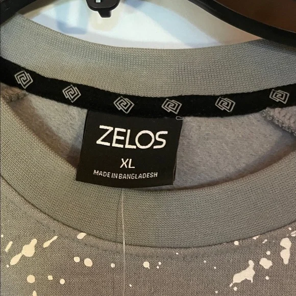 ZELOS Charcoal and White Splatter Crewneck - Picture 2 of 5